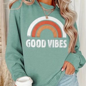 Women’s green Good Vibes sweatshirt